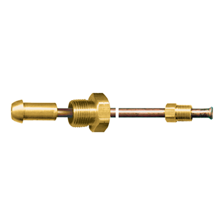 1/4 x 48" Copper Tube - Brass Male Long Nose POL (CGA510) - Male Inverted Flare Nut Pigtail  CP-2348