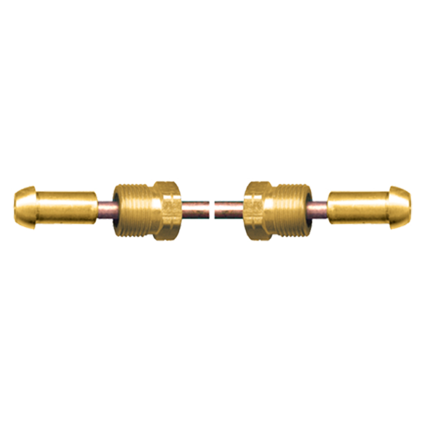 1/4 x 20" Copper Tube - Brass Male Long Nose POL (CGA510) - Male Long Nose POL (CGA510) Pigtail  CP-2520