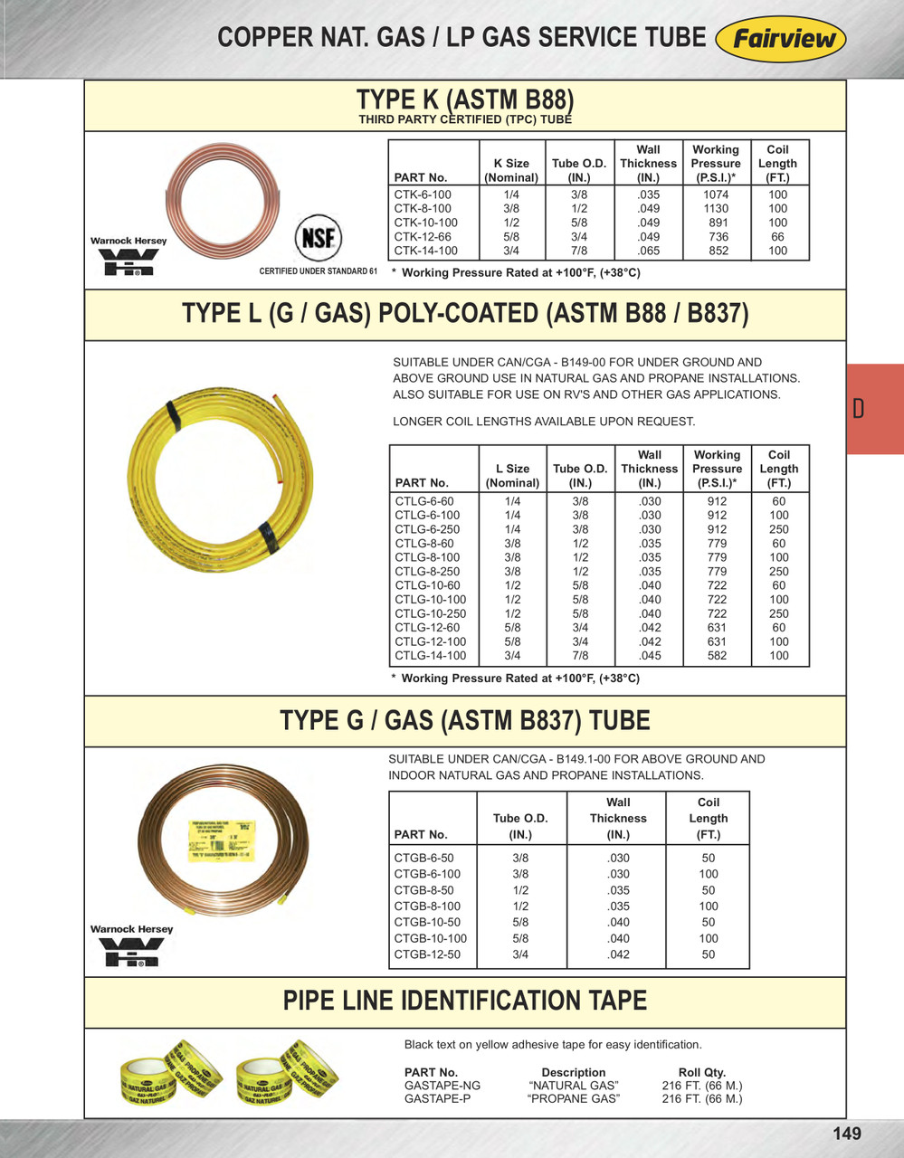 "Natural Gas" Pipeline Identification Tape  GASTAPE-NG