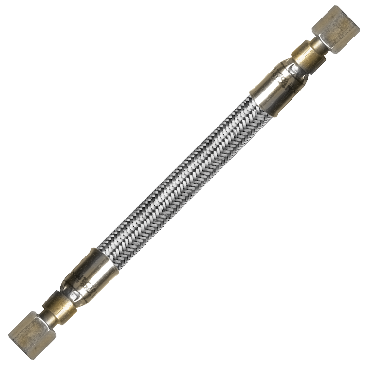 5/8 x 24" Female 45° SAE - PTFE Hose/Stainless Steel Cover Crimped Hose Assembly  HT12C24FS12FS12