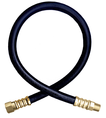 1/4 x 120" Female 45° SAE - Male NPT - Type I Nitrile Rubber Natural Gas Hose Assembly  I4C120FS6MP4