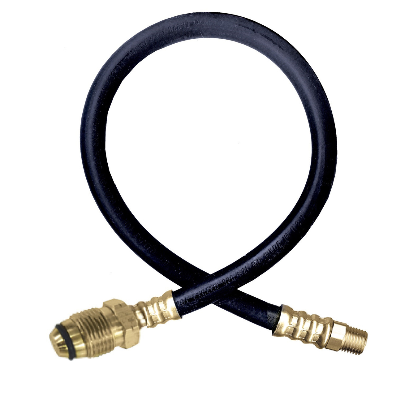 1/4 x 36" Male NPT - Male POL (CGA510) - Type I Nitrile Rubber Natural Gas Hose Assembly - No Excess Flow  I4C36MP4POLNE