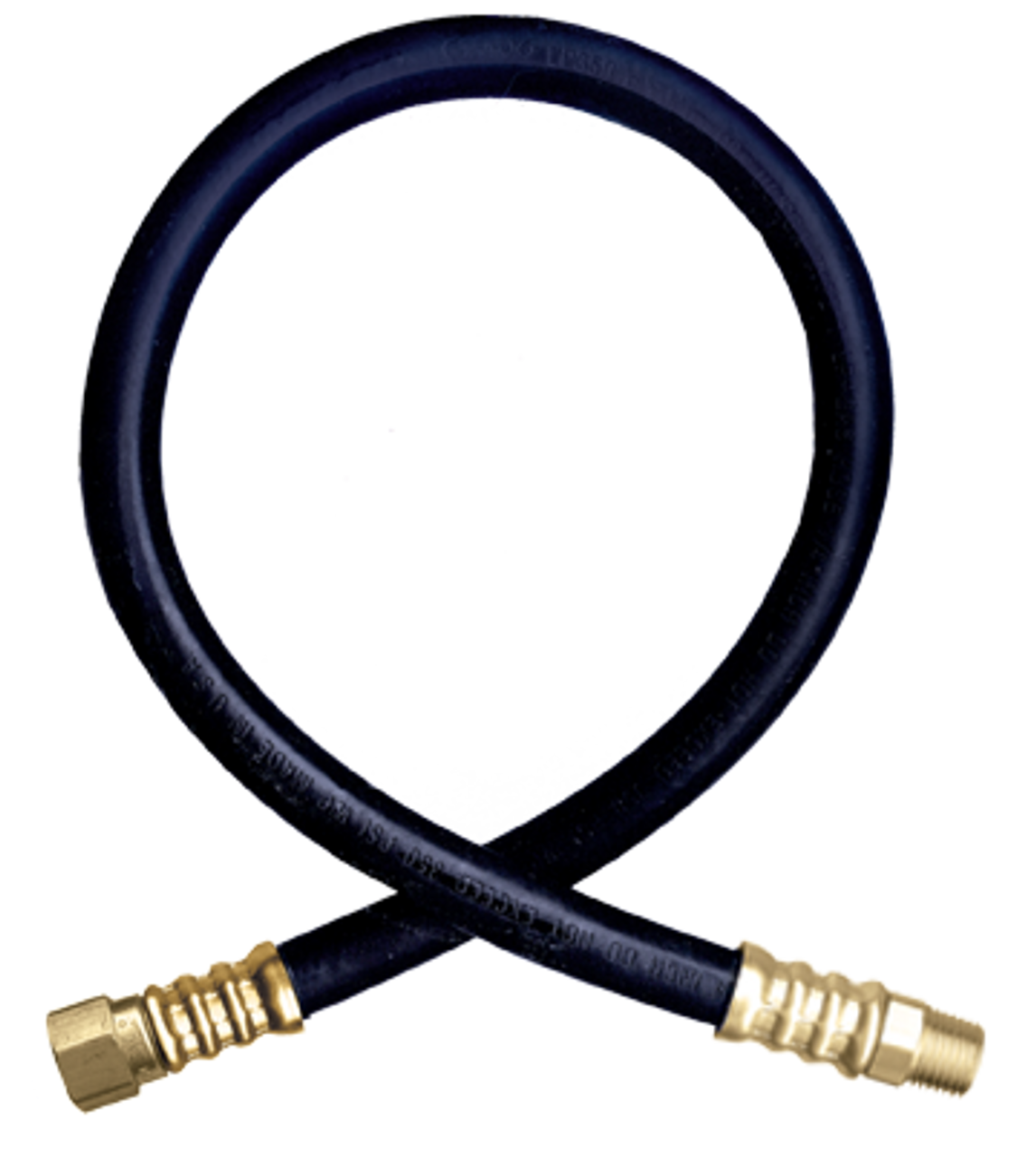 1/4 x 48" Female 45° SAE - Male NPT - Type I Nitrile Rubber Natural Gas Hose Assembly  I4C48FS4MP4