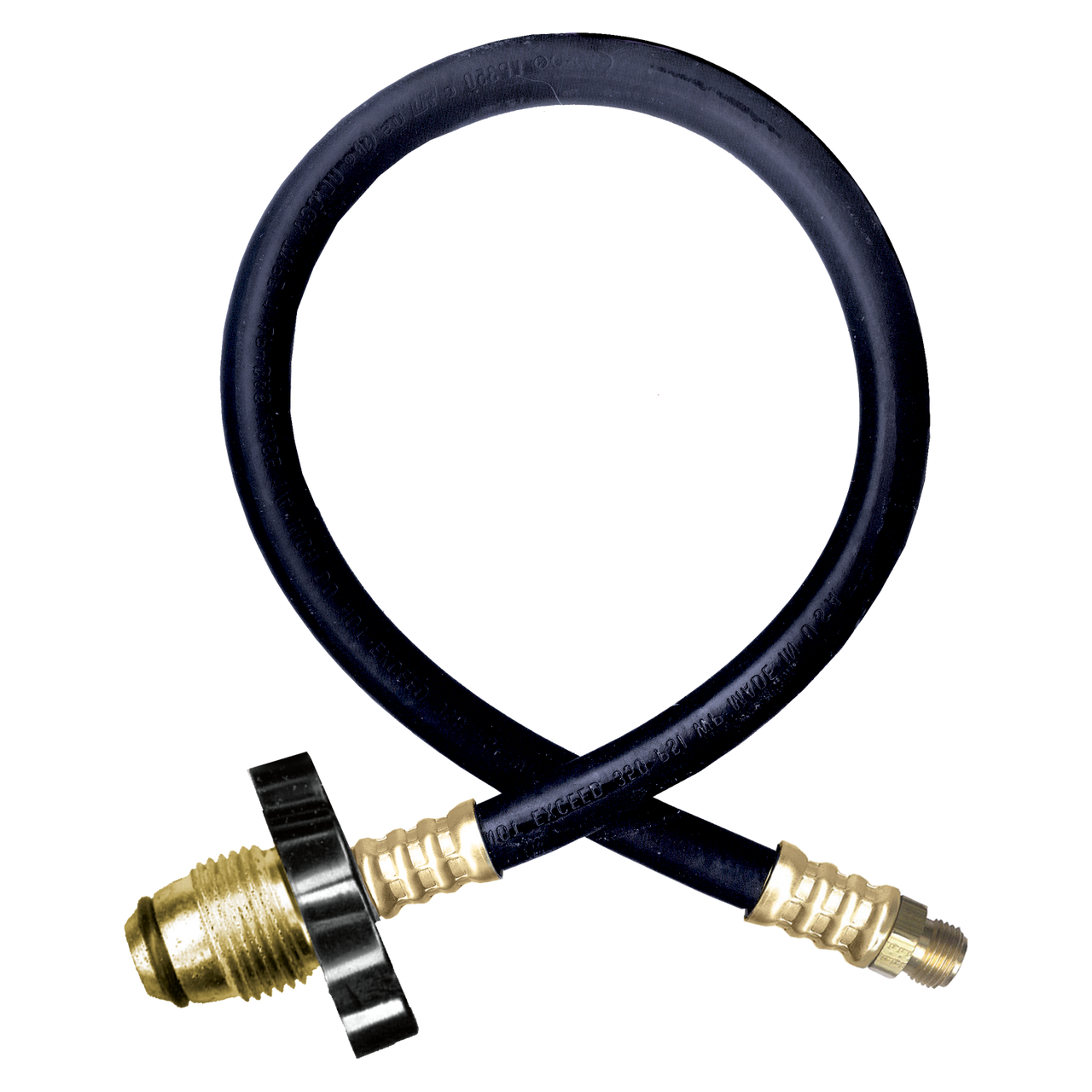 1/4 x 60" Male 45° SAE Inverted Flare - Male POL (CGA510) - Type I Nitrile Rubber Natural Gas Hose Assembly  I4C60MI4POLHW