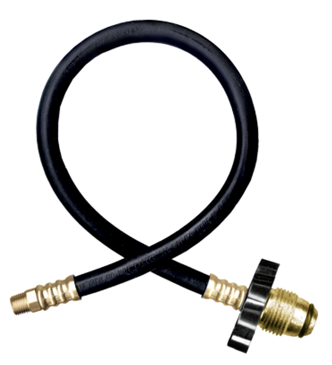1/4 x 60" Male NPT - Male POL (CGA510) - Type I Nitrile Rubber Natural Gas Hose Assembly  I4C60MP4POLHW