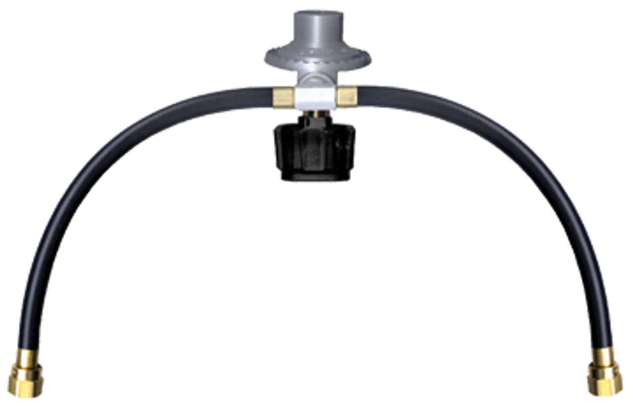 1/4 x 18" Female 45° SAE (x2) - Female QCC1 - Type I Low Pressure Thermoplastic Natural Gas Hose Assembly w/Regulator   I4LTC18FS6T18FS6GRQC