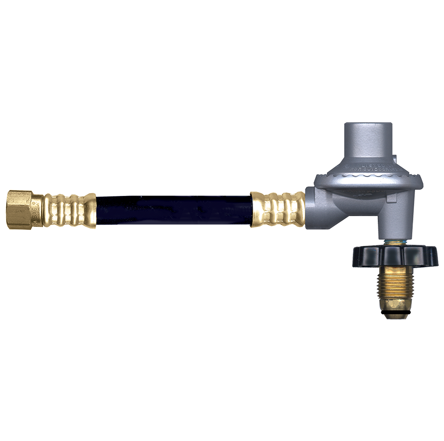 5/16 x 24" Female 45° SAE - Male POL (CGA510) - Type I Low Pressure Thermoplastic Natural Gas Hose Assembly - w/Regulator  I5LTC24GRPOLHW