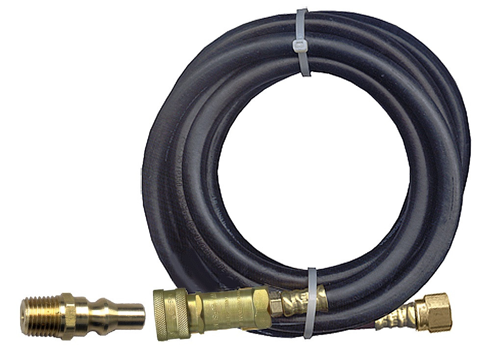 3/8 x 180" Female 45° SAE -  QD Nipple/Coupler - Type I Nitrile Rubber Natural Gas Hose Assembly  I6C180FS6QD