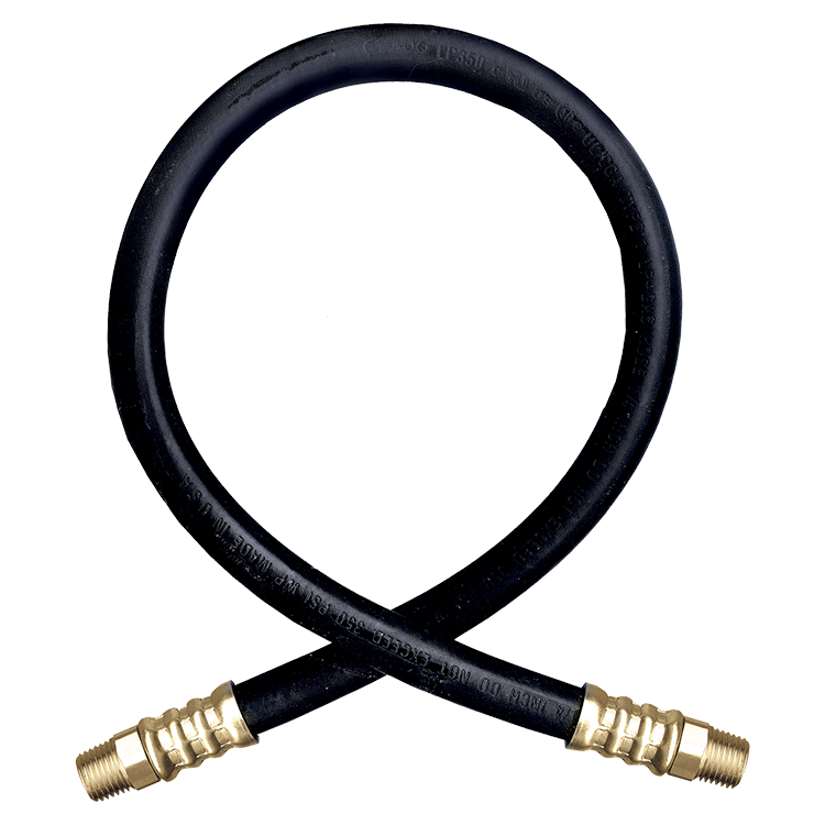 3/8 x 60" Male NPT - Type I Nitrile Rubber Natural Gas Hose Assembly  I6C60MP6MP6
