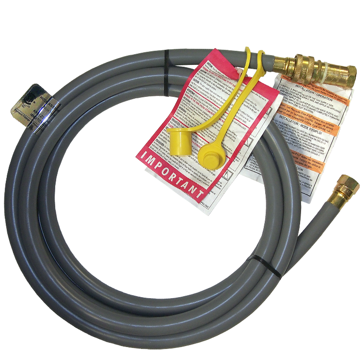 3/8 x 120" Female 45° SAE - Male QD Nipple - Type I Thermoplastic Natural Gas Hose Assembly  I6NGTC120FS6QDN