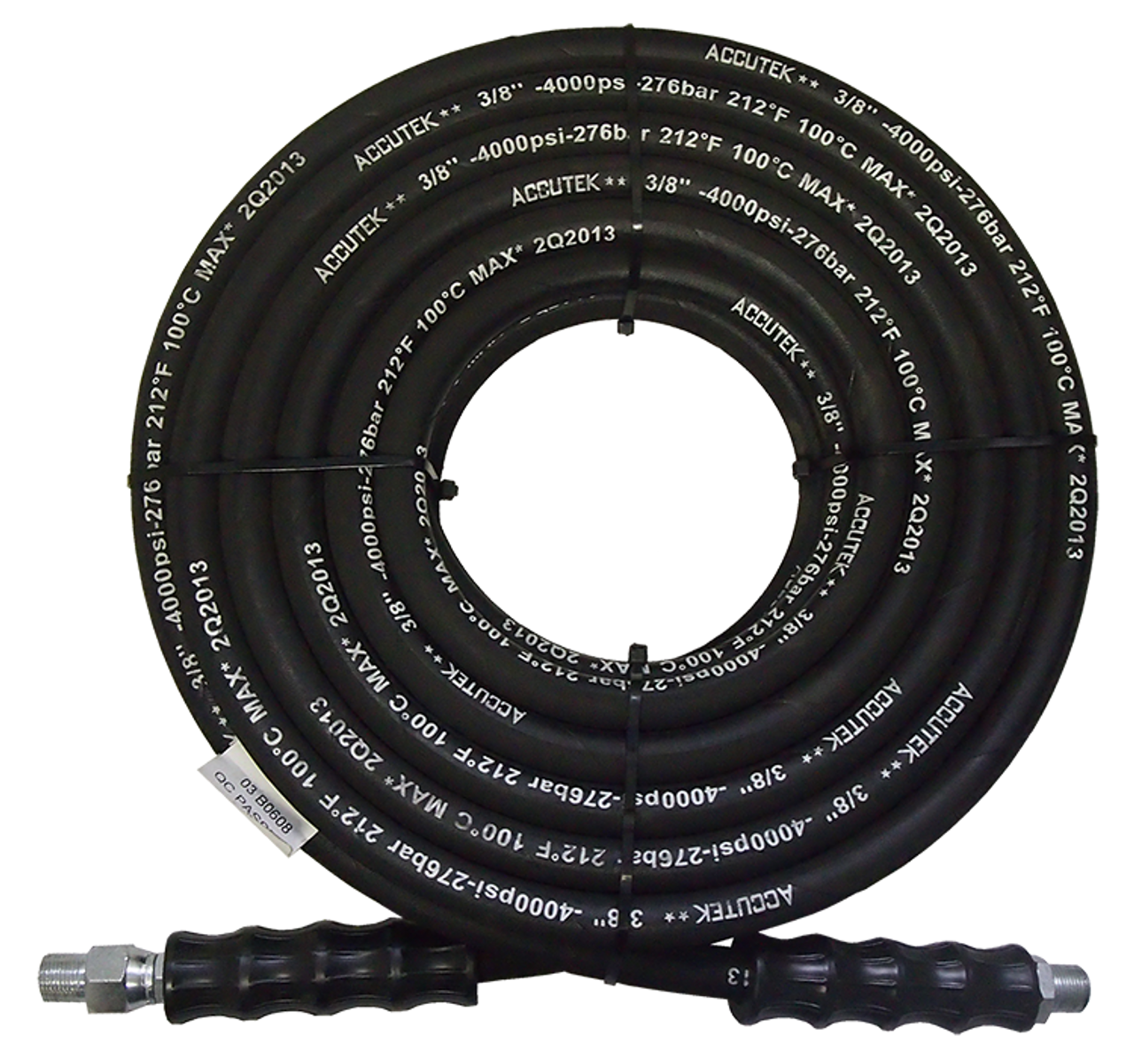 3/8" x 30' Black 4000 PSI General Purpose Male NPT Solid/Swivel Pressure Wash Hose Assembly  PW2A-6-30