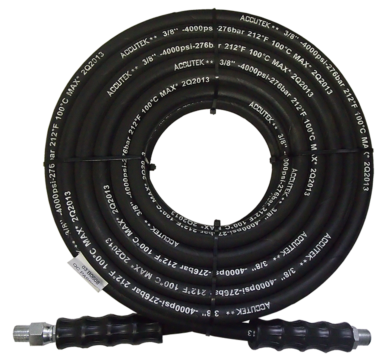 3/8" x 75' Black 4000 PSI General Purpose Male NPT Solid/Swivel Pressure Wash Hose Assembly  PW2A-6-75