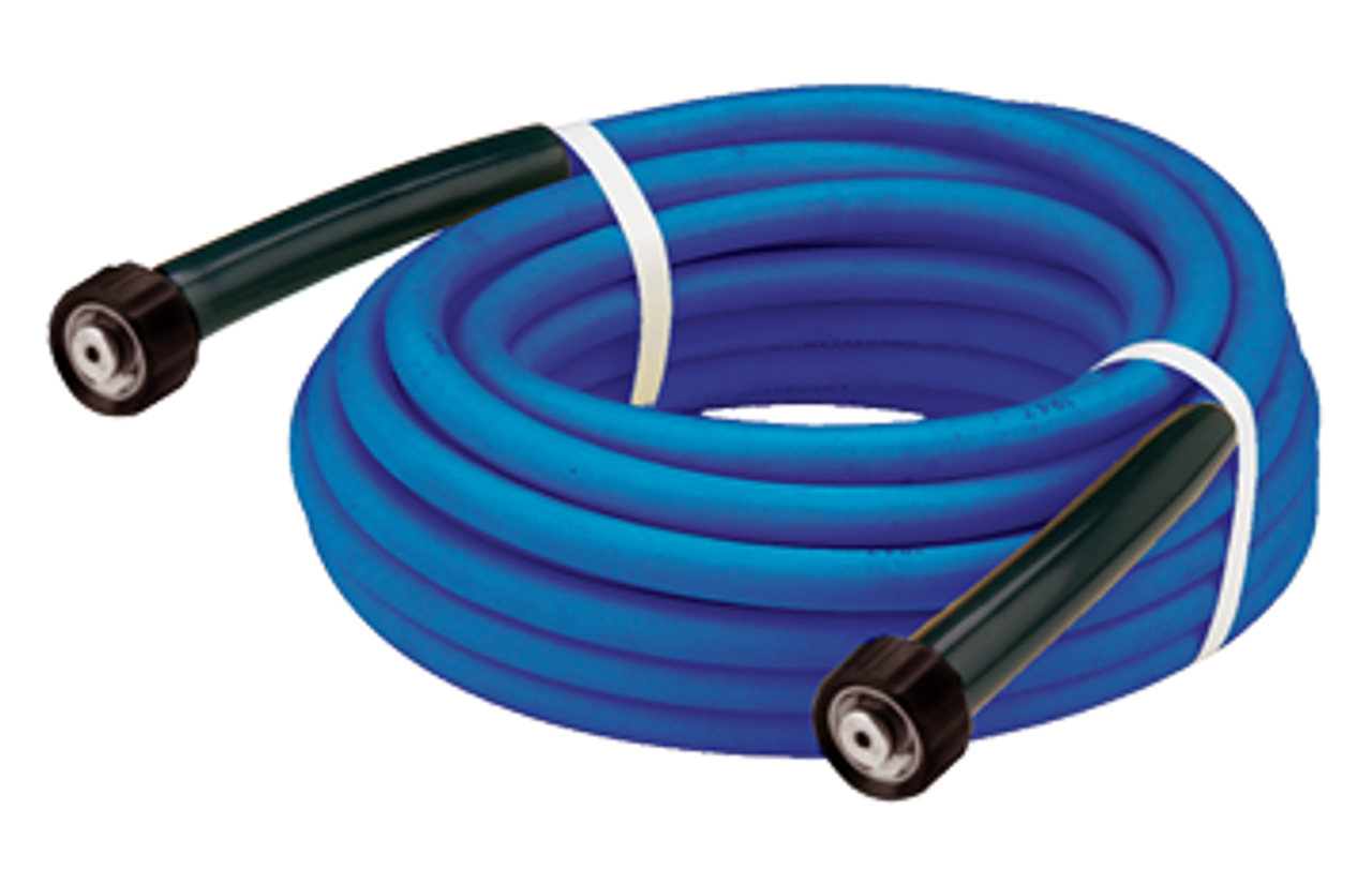 3/8" x 50' Blue 4000 PSI General Purpose Male NPT Solid/Swivel Pressure Wash Hose Assembly  PW2A-6BLU-50