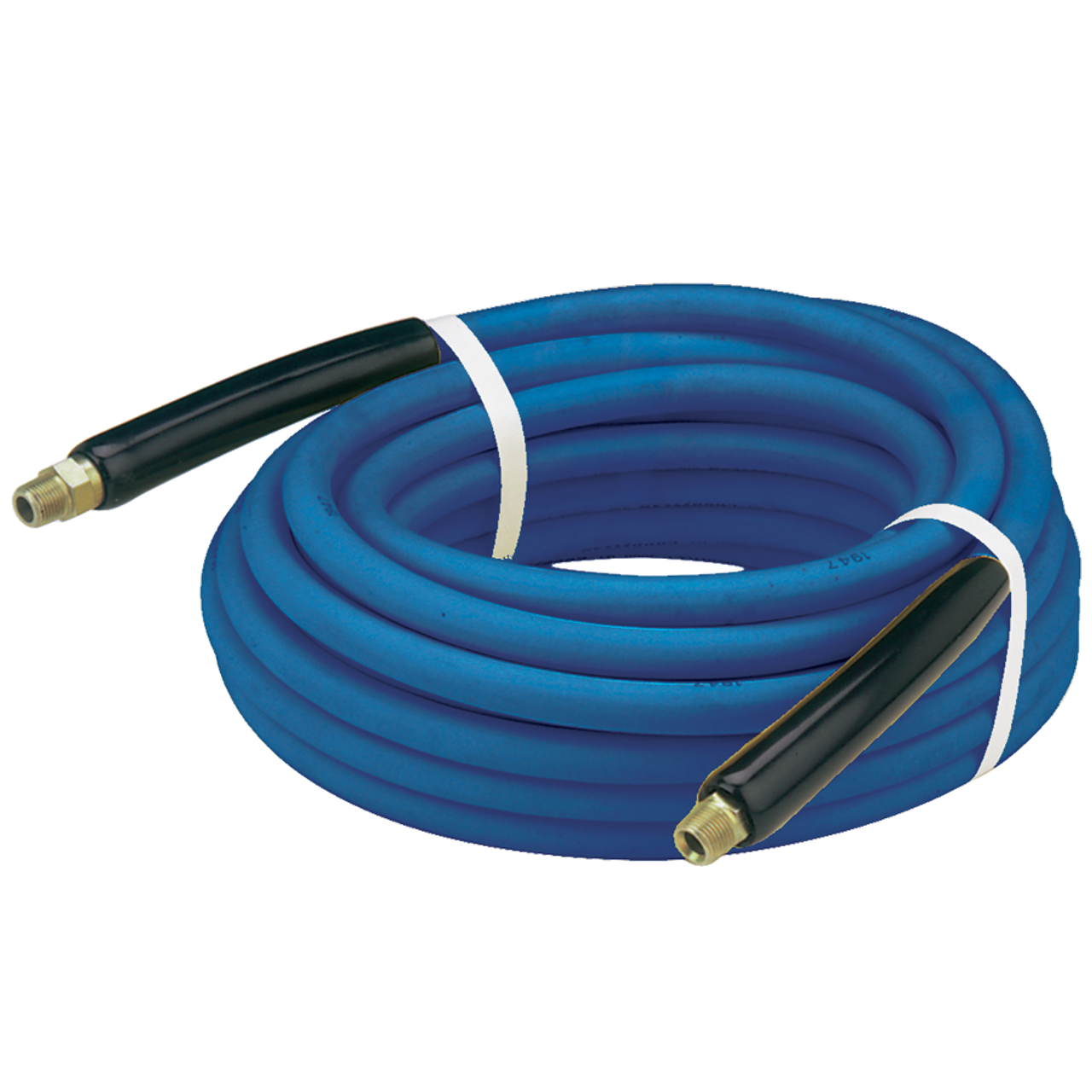 3/8" x 35' Blue 4000 PSI Non-Marking Male NPT Solid/Swivel Pressure Wash Hose Assembly  PW3A-6-35