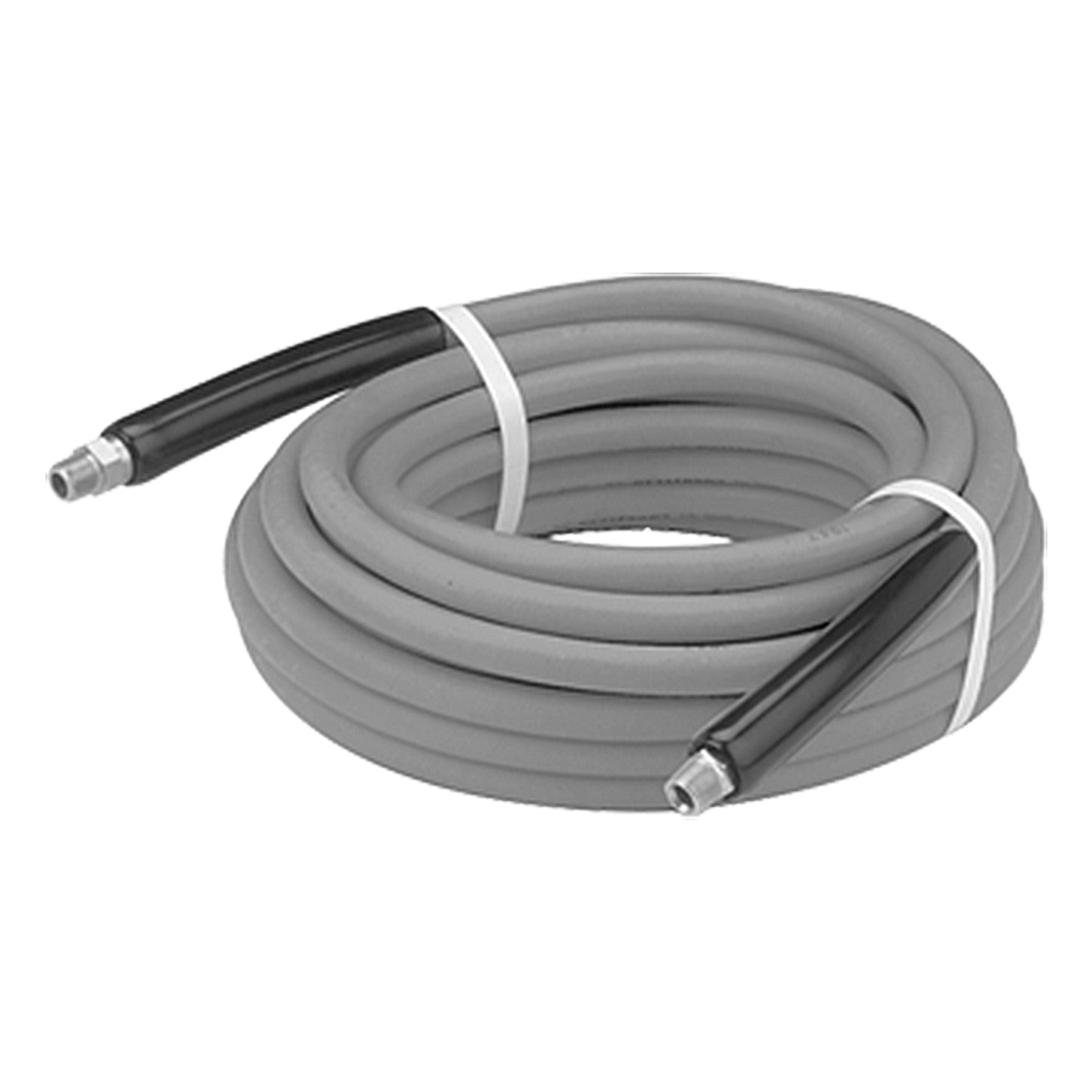 3/8" x 100' Grey 6000 PSI Two Wire Male NPT Solid/Swivel Pressure Wash Hose Assembly  PW4A-6-100