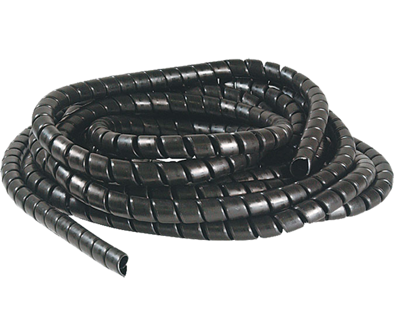 0.81" I.D. x 0.09" Wall x 1' Black Polyethylene Spiral Hose Wrap (per foot)  SPW-16BLK