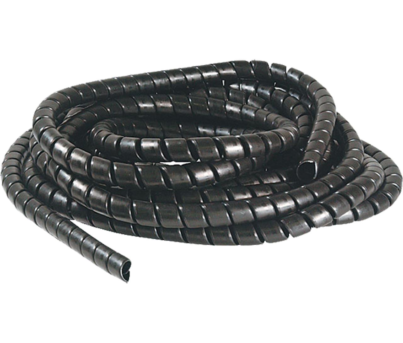 3.90" I.D. x 0.22" Wall x 1' Black Polyethylene Spiral Hose Wrap (per foot)  SPW-64BLK