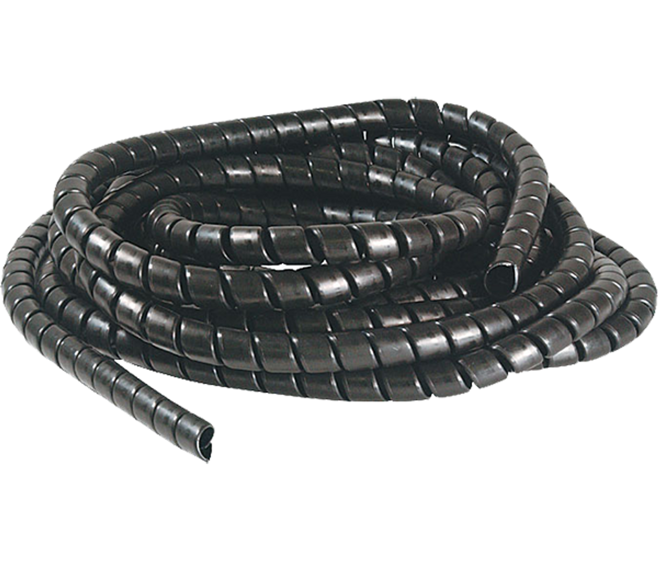 0.38" I.D. x 0.05" Wall x 1' Black Polyethylene Spiral Hose Wrap (per foot)  SPW-8BLK