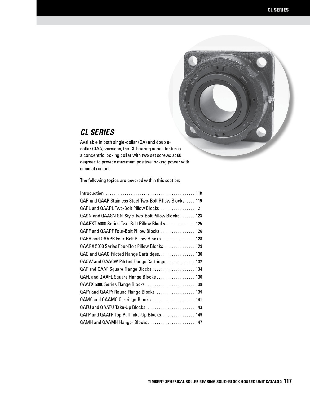 100mm Timken QA Replacement Bearing & Seal Kit - Concentric Shaft Collar - Double Lip Nitrile Seals  QA100KITSB