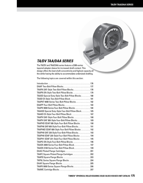 40mm Timken DV Replacement Bearing & Seal Kit - Taper Lock Adapter - Double Lip Nitrile Seals  DV040KITSB