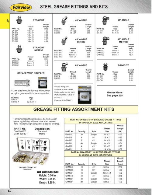 1/8-27" x .98" Steel Male NPT 45° Grease Nipple - 10 Pack  C10-GN-688