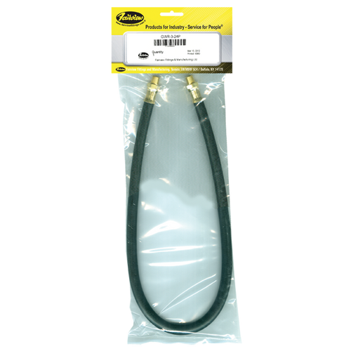 1/8 x 132" Brass Male NPT Rubber Grease Whip Hose  GWR-3-132