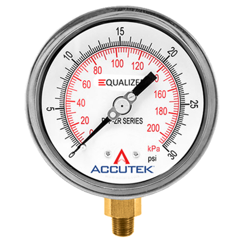 0-100 PSI  - 4" Dry - Stainless Case - Brass Stem Mount - Pressure Gauge  PG-100ZRSD4