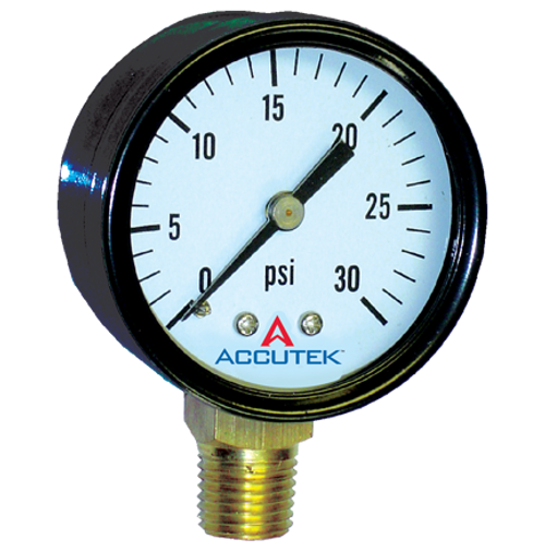 0-30 PSI  - 2-1/2" Dry - Steel Case - Brass Stem Mount - Pressure Gauge  PG-30SD25