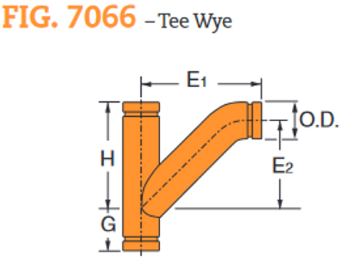 Fig. 7066 Tee Wye 3 x 3 x 3"