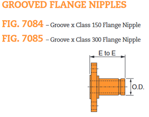 Fig. 7085 Grooved Flange Nipple Class 300 2"