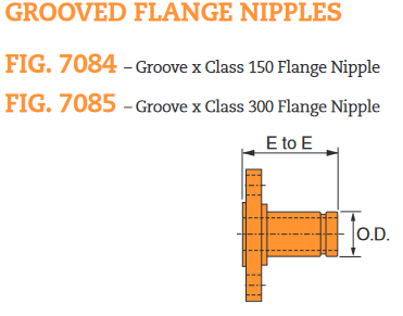 Fig. 7085 Grooved Flange Nipple Class 300 6"