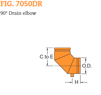 Fig. 7050DR 90° Drain Elbow 1-1/4"