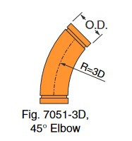 Fig. 7051-3D 45° Long Radius Elbow 16"