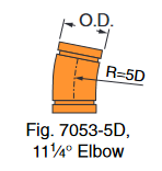 Fig. 7053-5D 11 1/4° Long Radius Elbow 5"