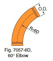 Fig. 7057-6D 60° Long Radius Elbow 18"