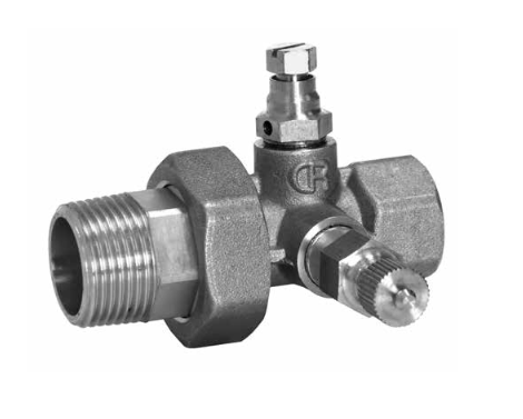 Fig. 92UN DZR Brass Union Body /w Air Vent & Test Point 1/2"