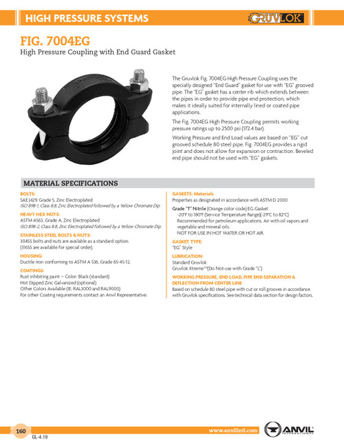 Fig. 7004EG Coupling /w EG Gasket 10"