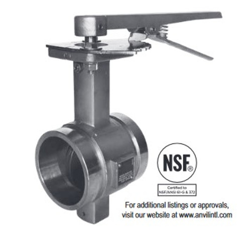 Model B480 Gruvlok Stainless Butterfly Valve /w Lever Handle 4" Model B480 Gruvlok Stainless Butterfly Valve /w Lever Handle 4"