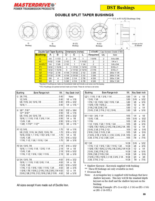 11mm Shaft "Browning®" Taper Lock Bushing   G-11MM