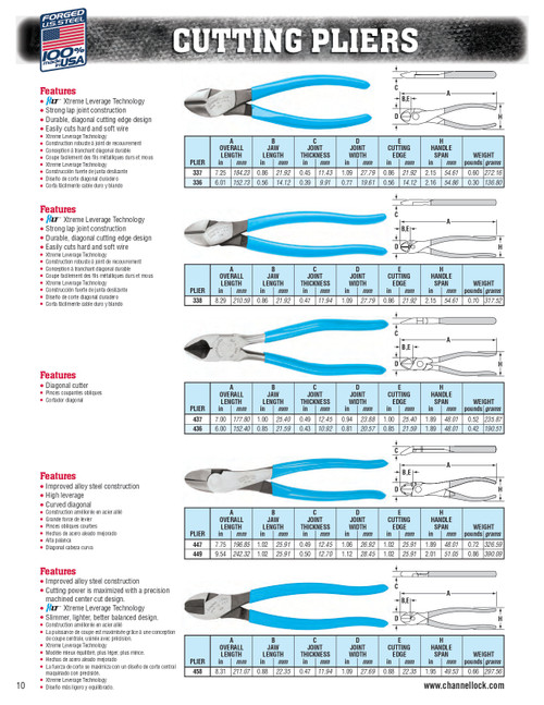 8" High Leverage Diagonal Cutting Plier   338