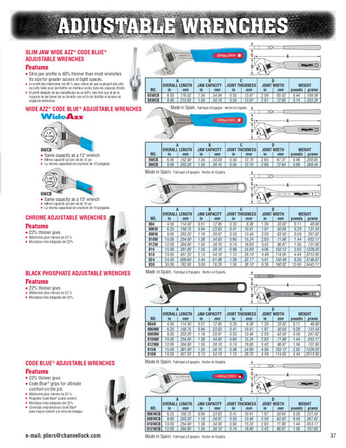 8" Adjustable Wrench   8WCB