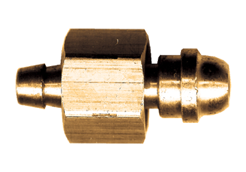 1/4 x 9/16"-18 RH  Brass Hose Barb - Female Oxygen Nut Combo  132-4R