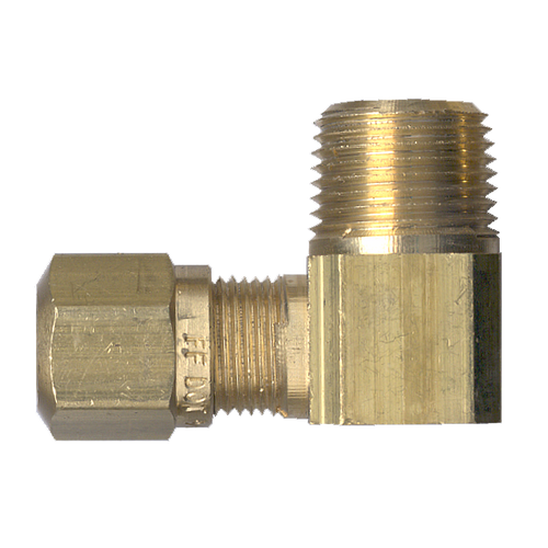3/4 x 1/2" Brass DOT Poly Line Compression - Male NPT 90° Elbow  1469-12D