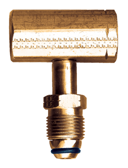 .885"-14 Brass Dual Female POL (CGA510) - Male POL (CGA510) Propane Manifold Tee  2001-SX