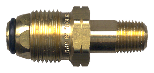 .885"-14 x 1/4" Brass Male POL (CGA510) - Male NPT Propane Excess Flow Tailpiece Assembly  2003-T