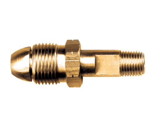 .885"-14 x 1/4" Brass Male POL (CGA510) - Male NPT Propane High Flow Tailpiece  2003-T-HN-HF