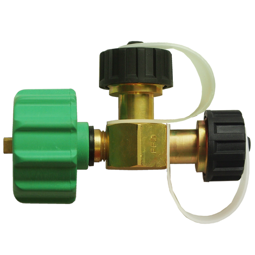 1-5/16" x 1"-20 Green Nylon Female QCC1 - Brass Dual Male Primus Propane Branch Tee  2015
