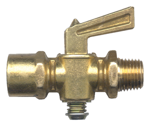 1/8 x 1/8" Brass Female NPT - Male NPT Shut Off Cock  2120-A
