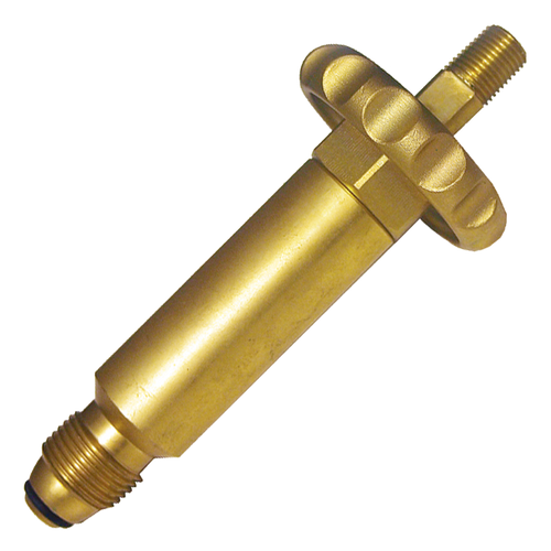 .885"-14 x 1/4" Brass Male POL (CGA510) - 6" Male NPT Propane Tank Fill Adapter w/Handwheel  2490