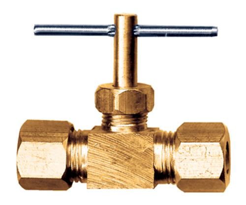 3/8" Brass Poly Line Compression Needle Valve  3462-6